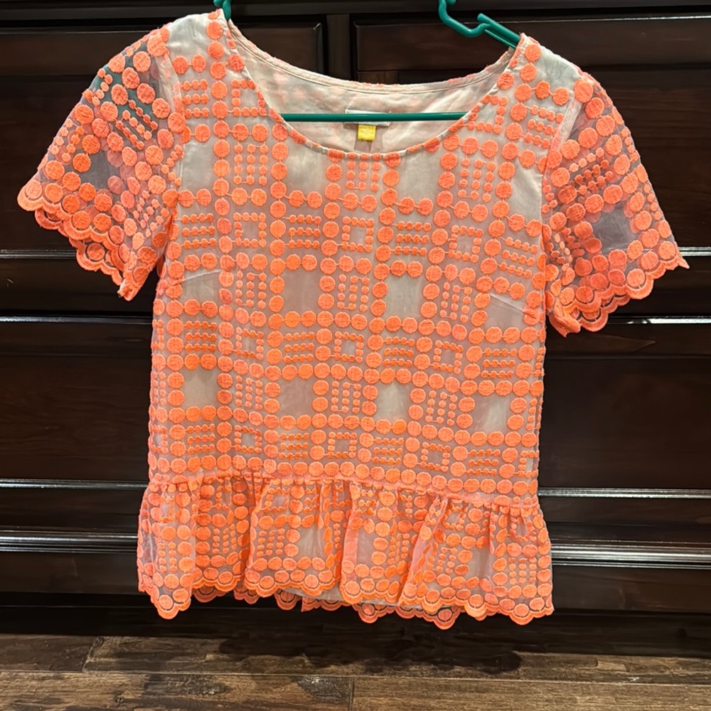 Leifsdottir Coral Lace Top